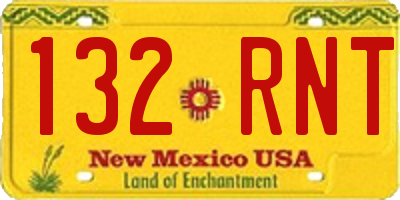 NM license plate 132RNT