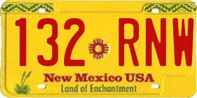 NM license plate 132RNW