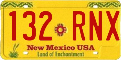 NM license plate 132RNX
