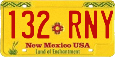 NM license plate 132RNY