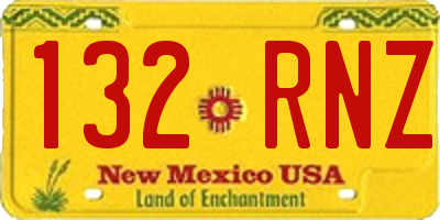 NM license plate 132RNZ