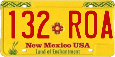 NM license plate 132ROA