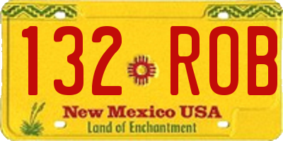 NM license plate 132ROB