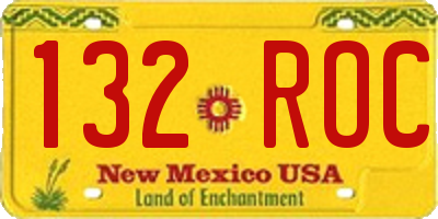 NM license plate 132ROC