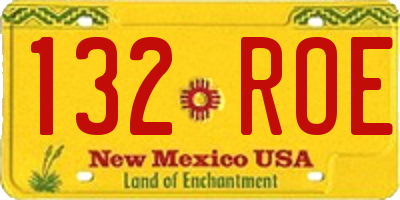 NM license plate 132ROE