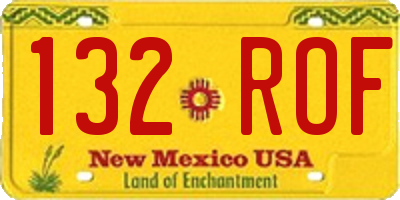 NM license plate 132ROF