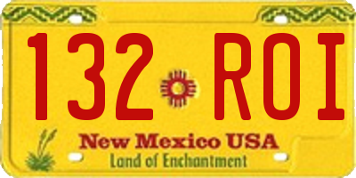 NM license plate 132ROI