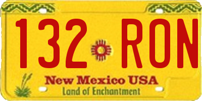 NM license plate 132RON