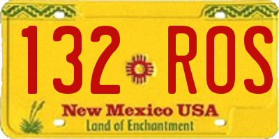 NM license plate 132ROS