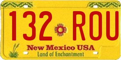 NM license plate 132ROU