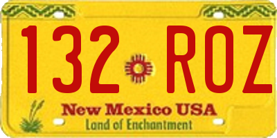NM license plate 132ROZ
