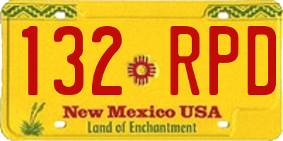 NM license plate 132RPD
