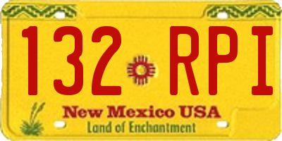 NM license plate 132RPI