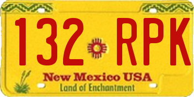 NM license plate 132RPK