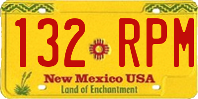 NM license plate 132RPM