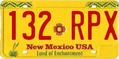 NM license plate 132RPX