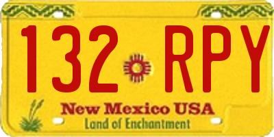 NM license plate 132RPY