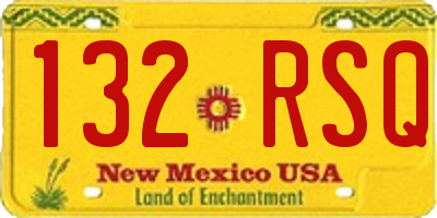 NM license plate 132RSQ