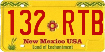 NM license plate 132RTB