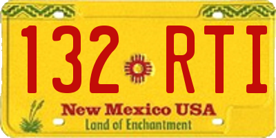 NM license plate 132RTI