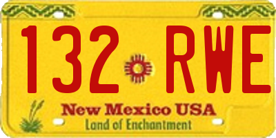 NM license plate 132RWE