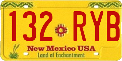 NM license plate 132RYB