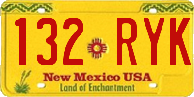 NM license plate 132RYK