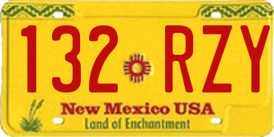 NM license plate 132RZY