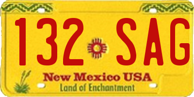 NM license plate 132SAG