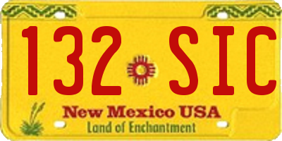 NM license plate 132SIC
