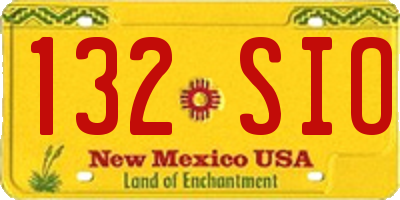 NM license plate 132SIO