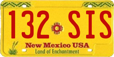 NM license plate 132SIS