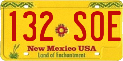 NM license plate 132SOE