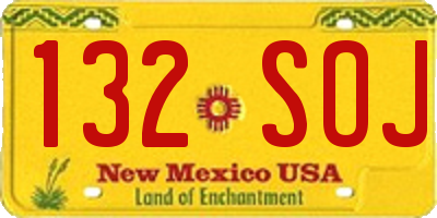 NM license plate 132SOJ
