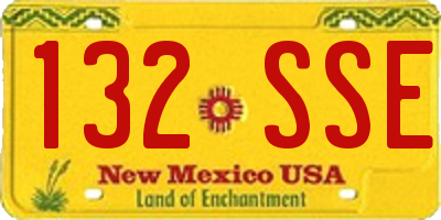 NM license plate 132SSE