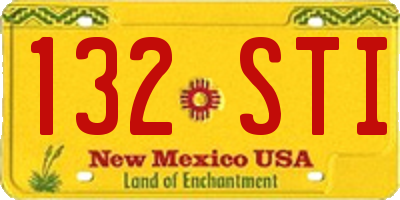 NM license plate 132STI