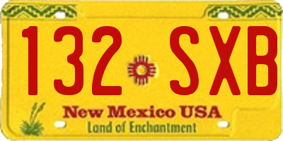 NM license plate 132SXB