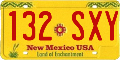 NM license plate 132SXY
