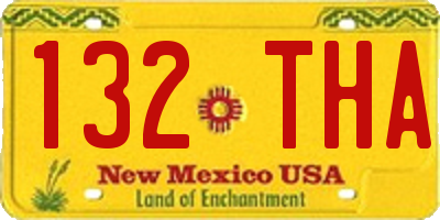 NM license plate 132THA