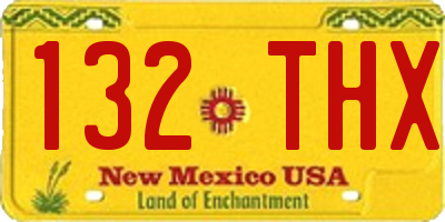 NM license plate 132THX