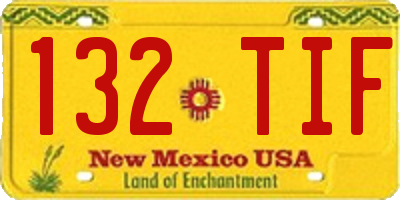 NM license plate 132TIF