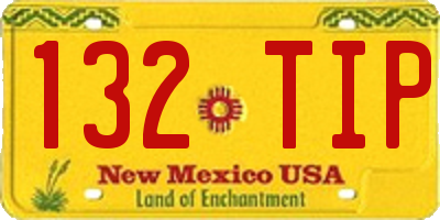 NM license plate 132TIP