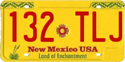 NM license plate 132TLJ