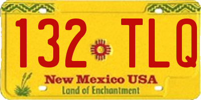 NM license plate 132TLQ