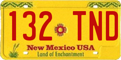 NM license plate 132TND
