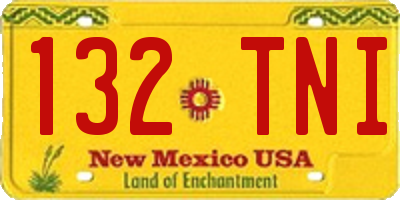 NM license plate 132TNI