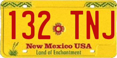 NM license plate 132TNJ