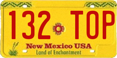 NM license plate 132TOP