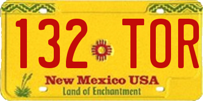 NM license plate 132TOR