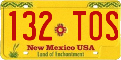 NM license plate 132TOS